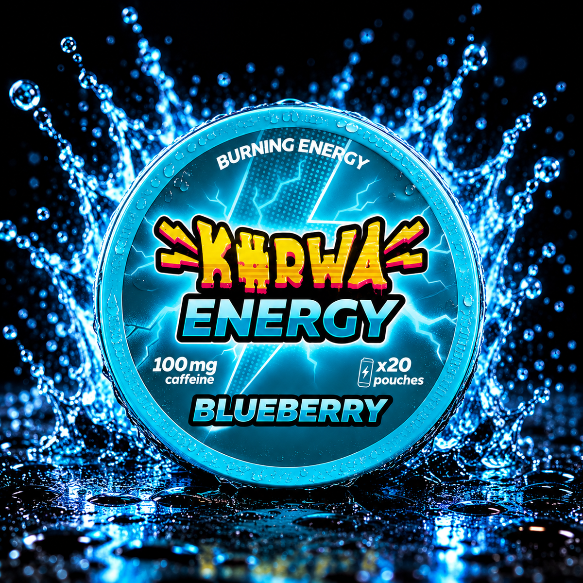 K#RWA ENERGY Blueberry Burn - 100MG - Energy Pouches