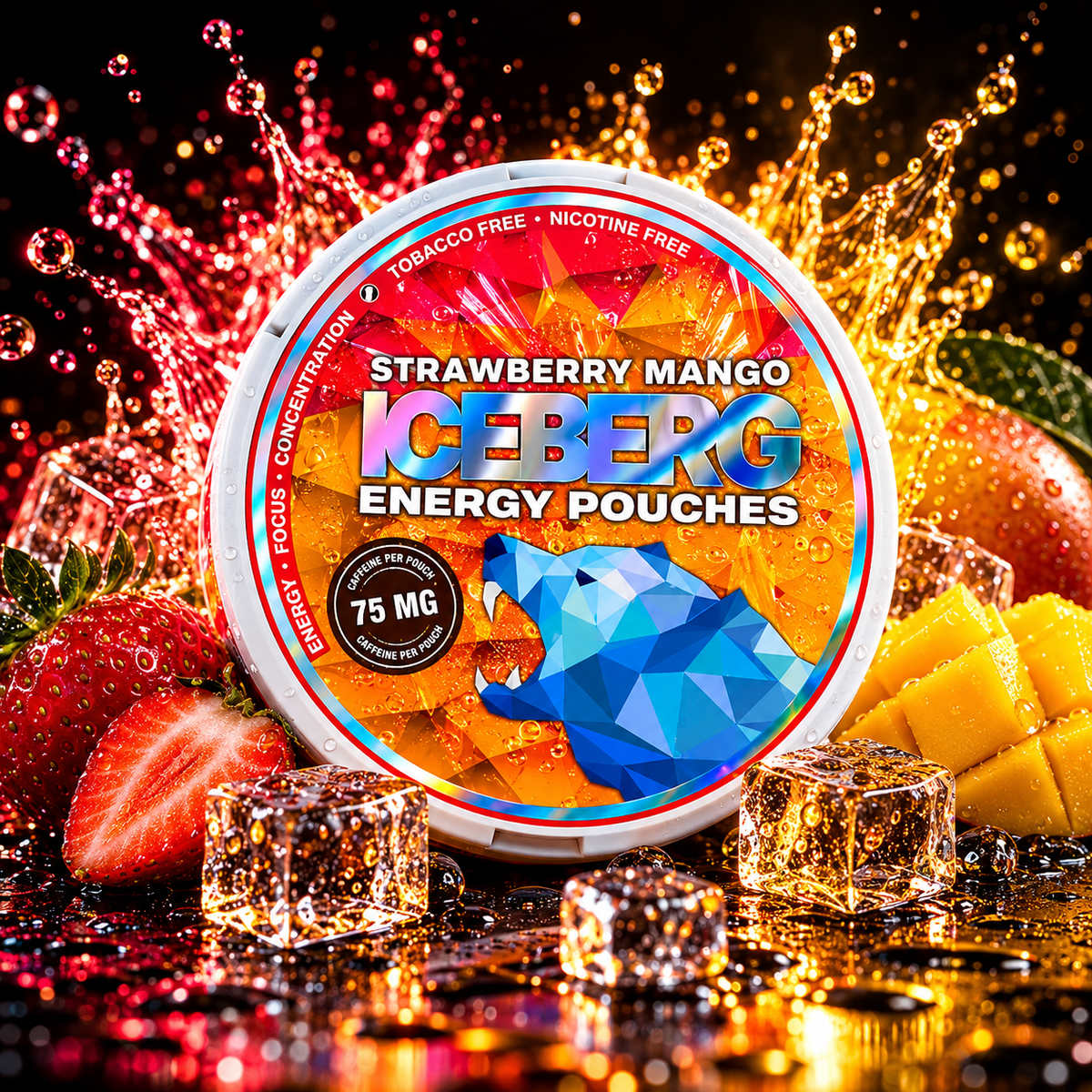 ICEBERG ENERGY Strawberry Mango - 70mg - Energy Pouches